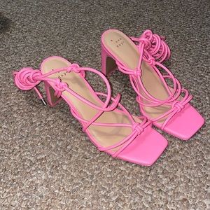 a new day Pink Strappy Block Heeled Sandals